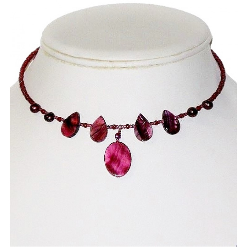 Burgundy choker deals necklace